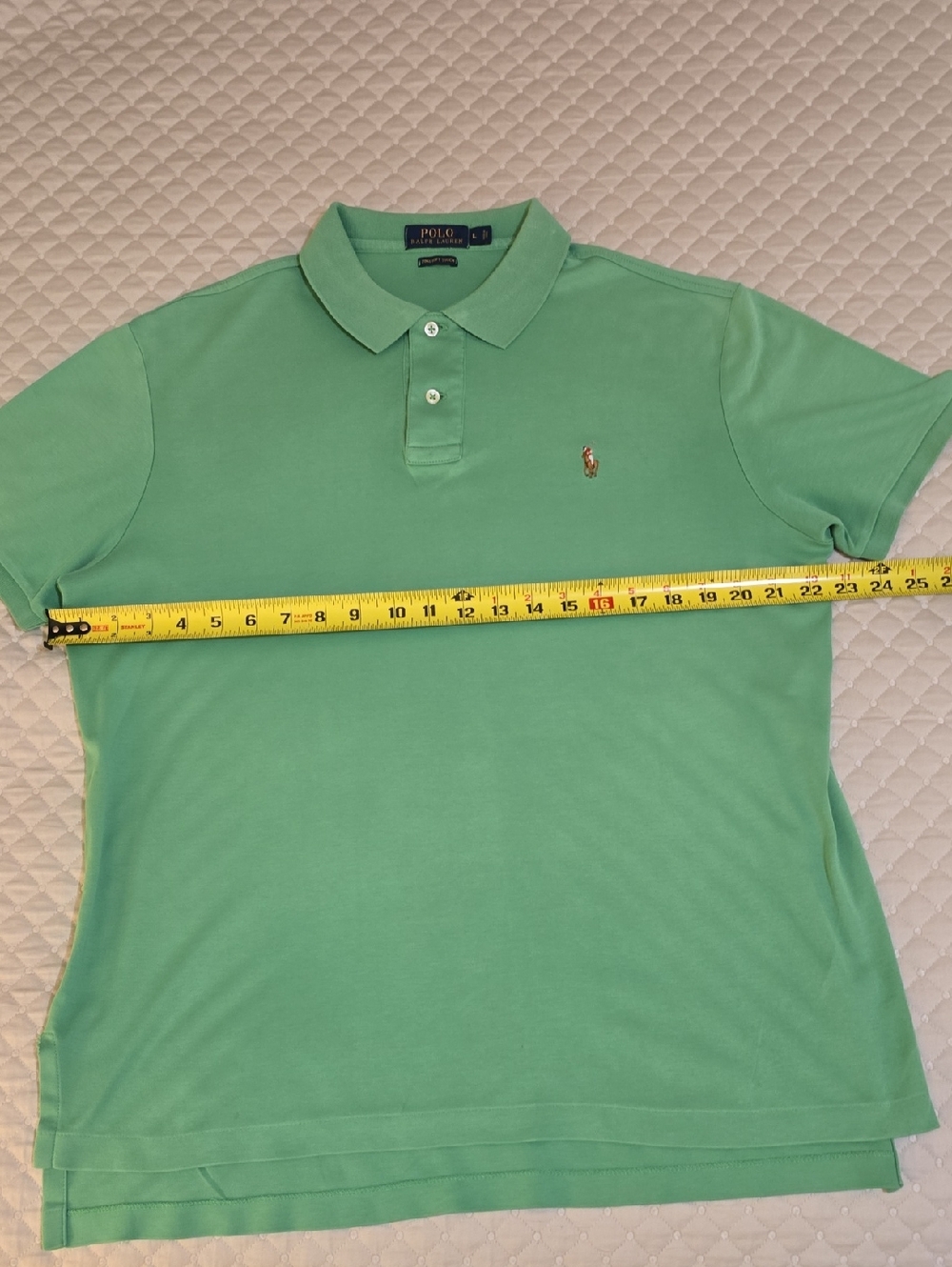 L - Polo by Ralph Lauren Light Green Short Sleeve Polo (Pristine)